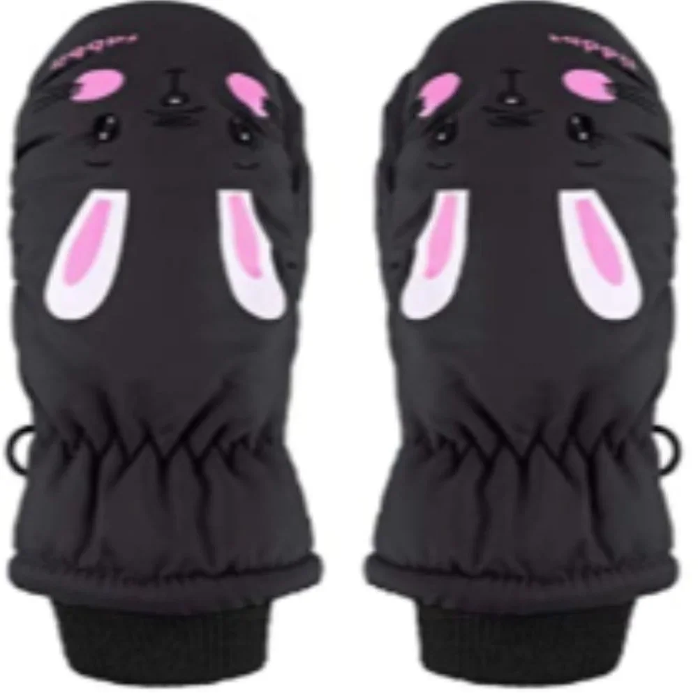 2 Pairs Kids Winter Ski Gloves Waterproof Snow Mittens Child Thick Warm Gloves